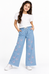 Girls Wide-Leg Jeans Butterfly Whisper