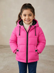 Girls Winter Puffer Jacket Pink Frostline