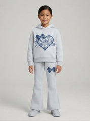 Girls Winter Hoodie Set Be Mine Bow Charm