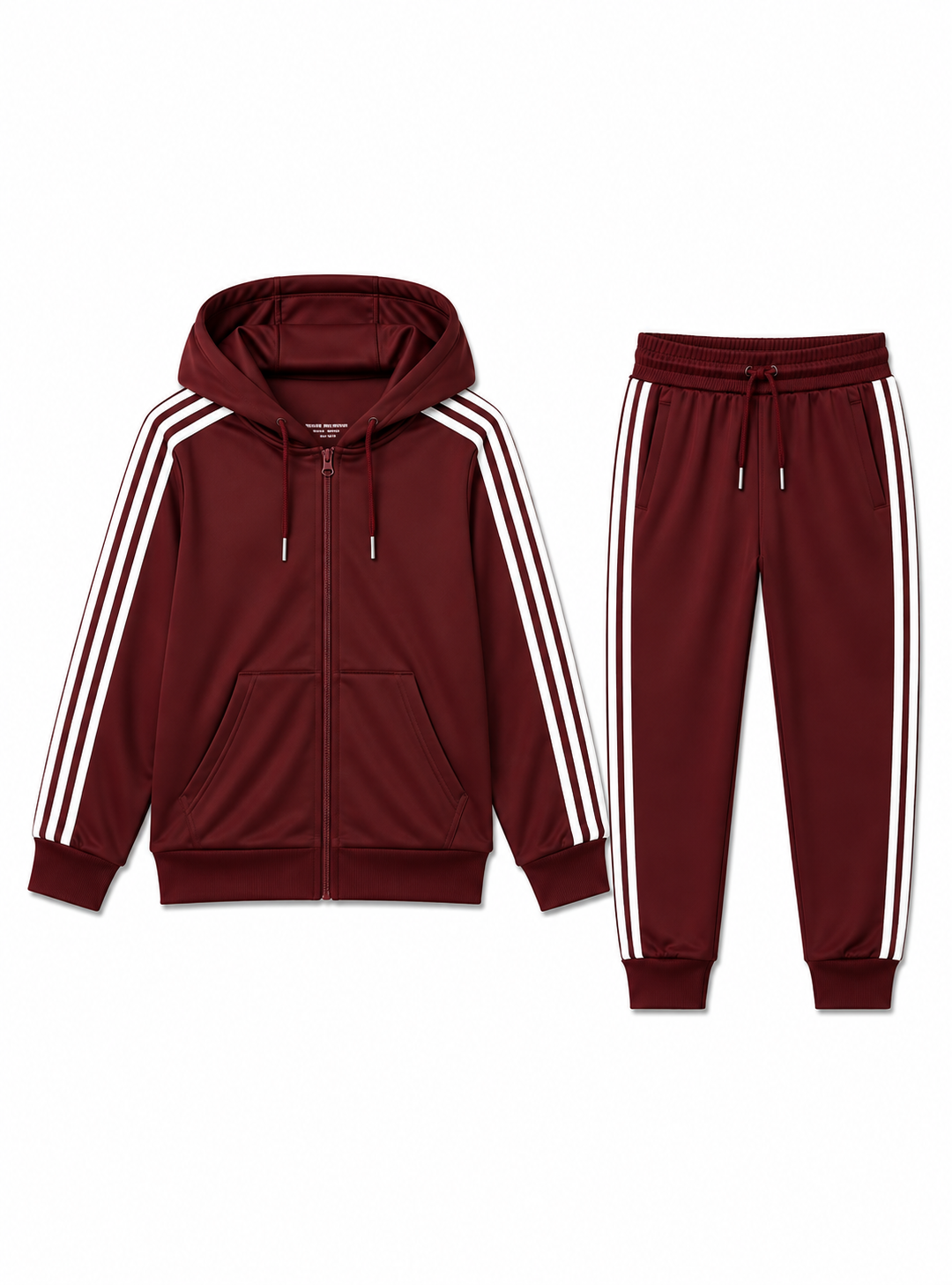 Boys Winter Hoodie Tracksuit Maroon Velocity