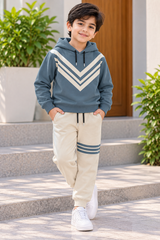 Boys Winter Hoodie Set Horizon Chevron Stripe