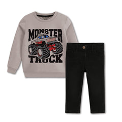 Big Wheels Monster Truck Sweatshirt with Black Pant