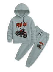 stylish winter fleece hoodie set for boys 