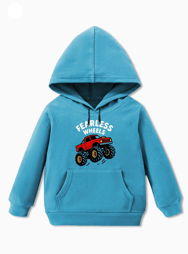 printed fleece hoodie for boys 