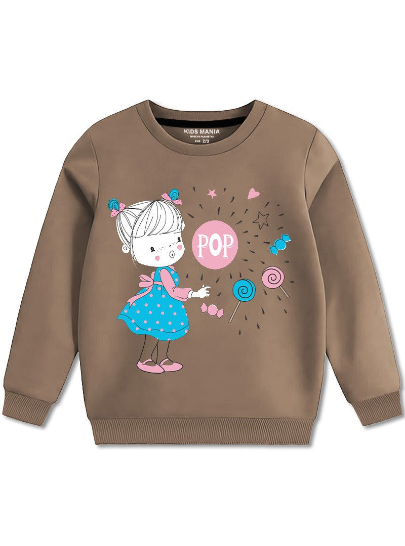 Girls “Pop” Cartoon Sweatshirt