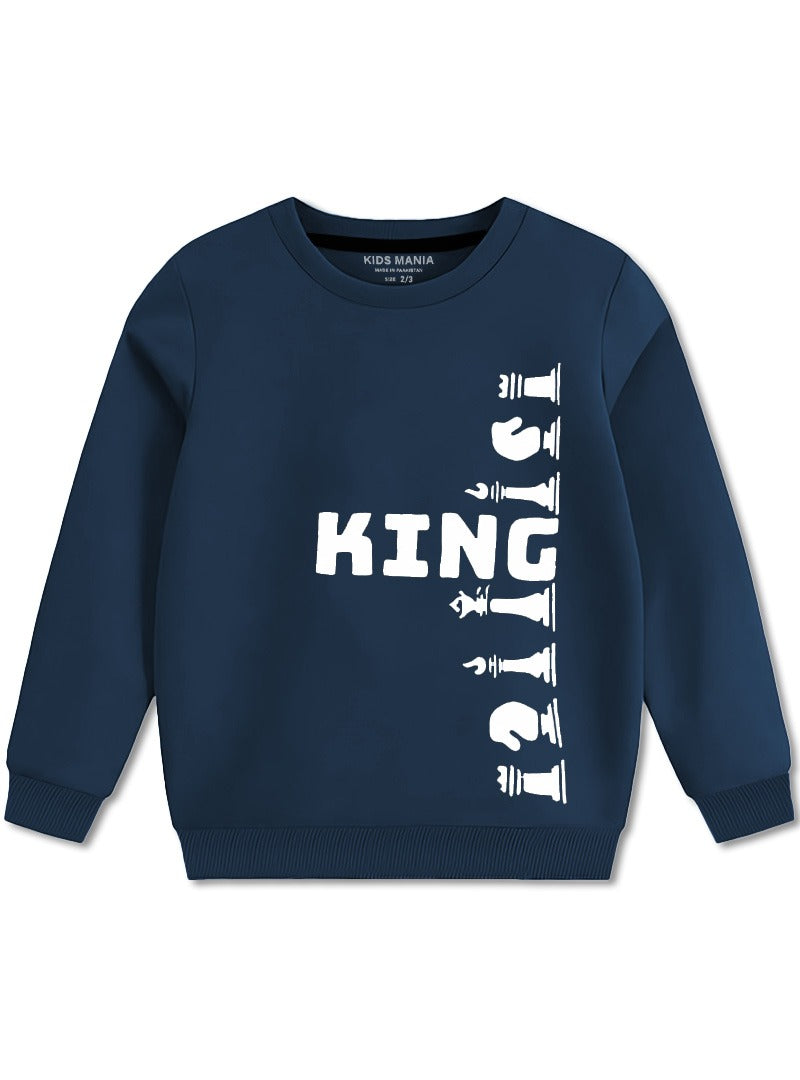 Boys Winter Sweatshirt with King Design