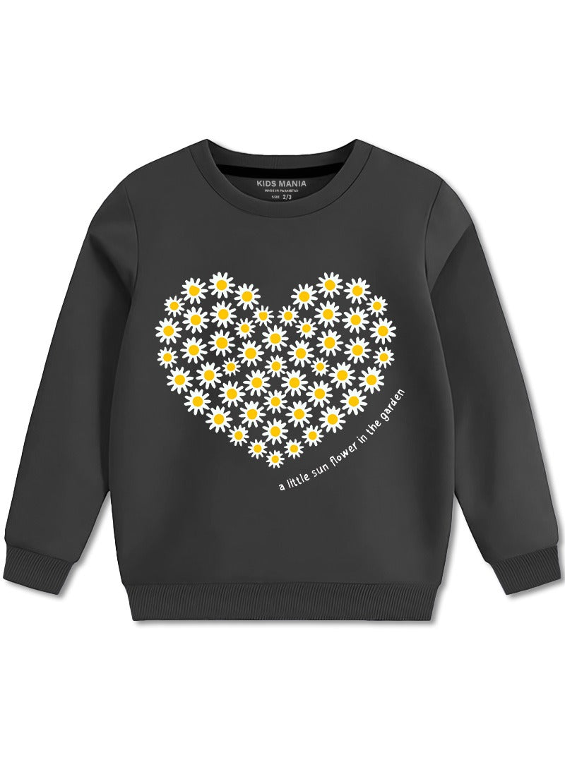 Cute Floral Heart Girls Sweatshirt
