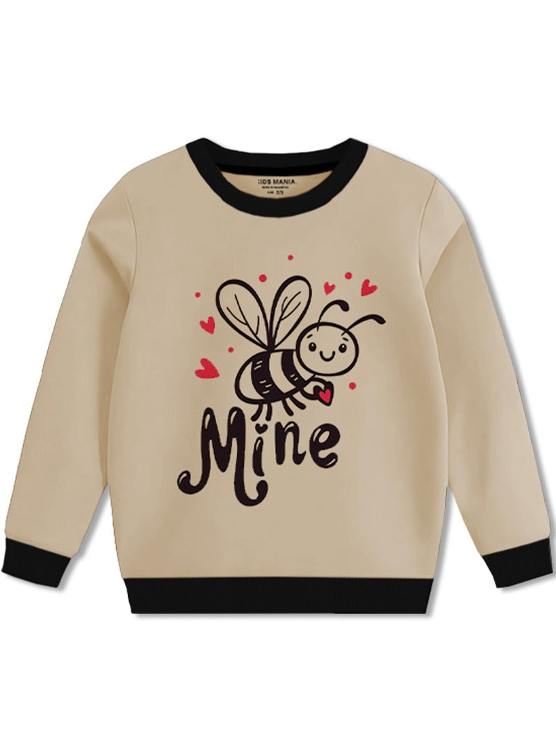 Cute Bee Mine Printed Kids Sweatshirt