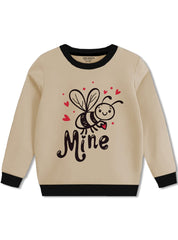 Cute Bee Mine Printed Kids Sweatshirt