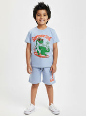Boys Dinosaur Print T Shirt Shorts Set