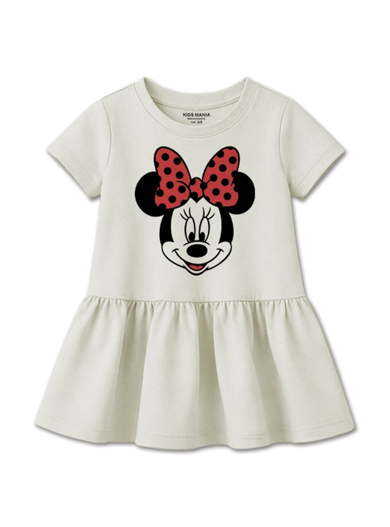 Girls Minnie Face Print Frock