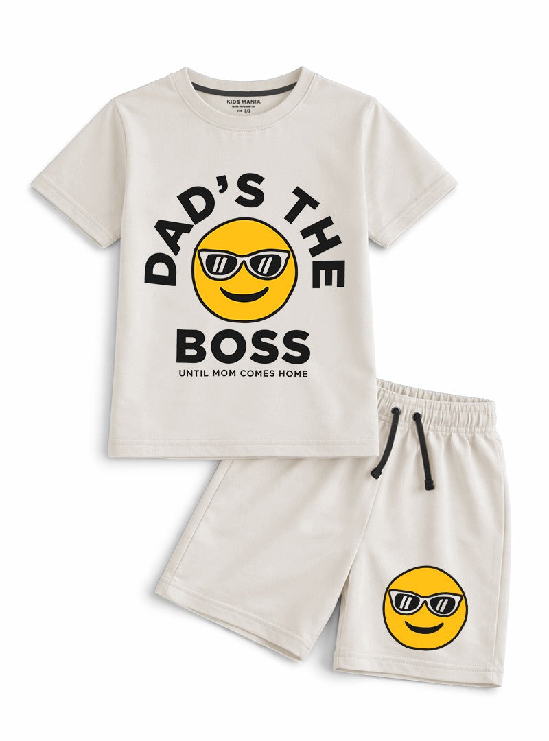 Boys Dad’s The Boss T Shirt and Shorts Set