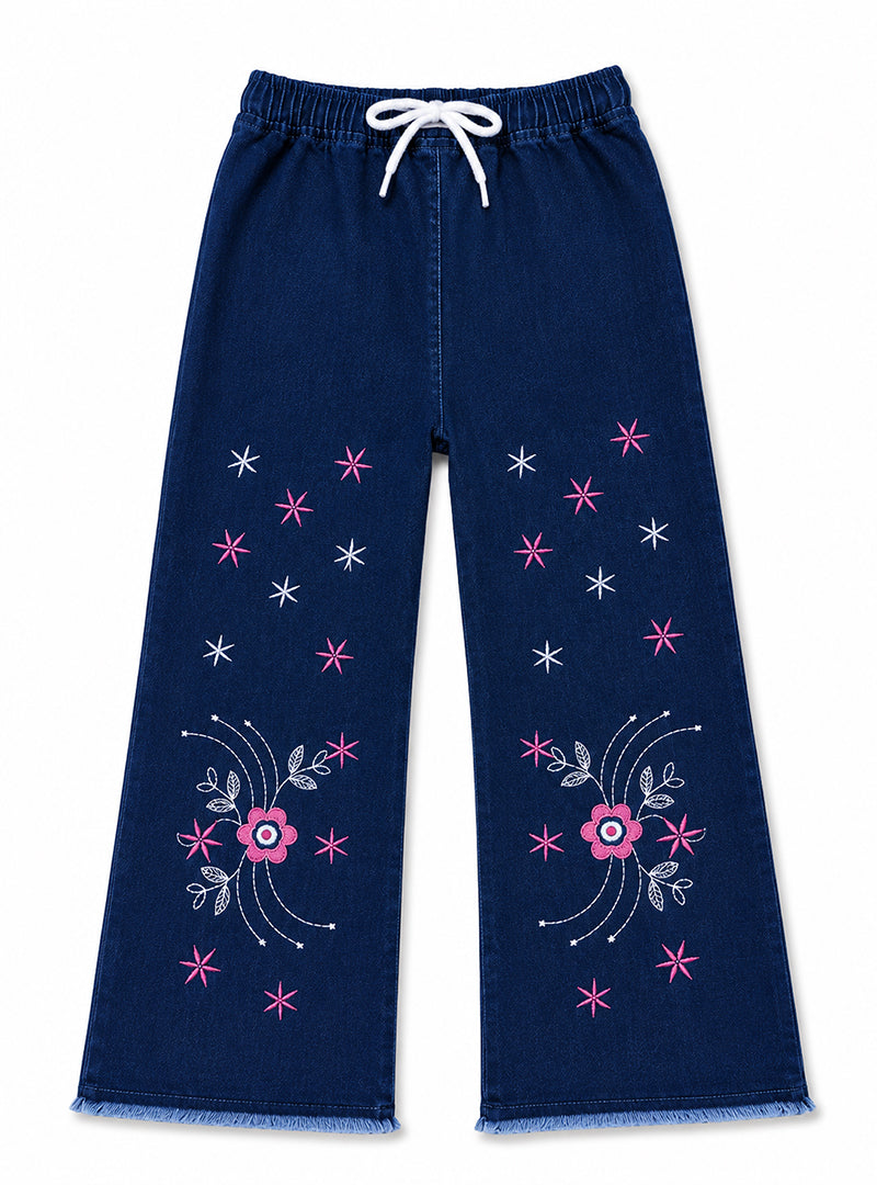 Girls Wide-Leg Jeans Twilight Blossom