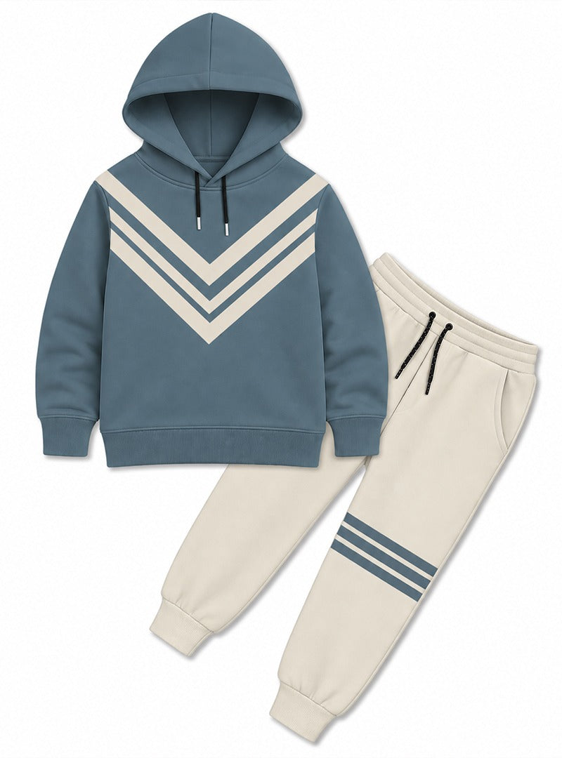 Boys Winter Hoodie Set Horizon Chevron Stripe