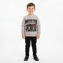 Big Wheels Monster Truck Sweatshirt with Black Pant