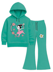 Cute Ballerina Tracksuit for Girls Flower Design