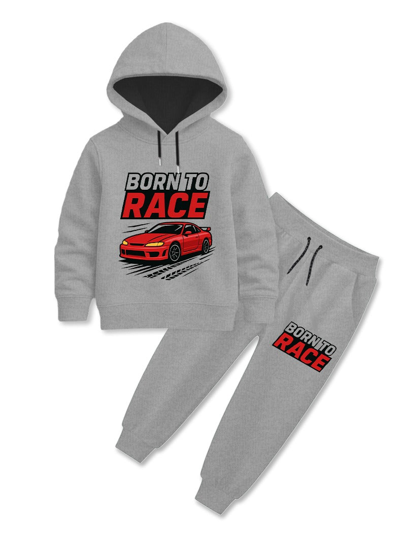 Born To Racing Car Hoodie Set For Boys