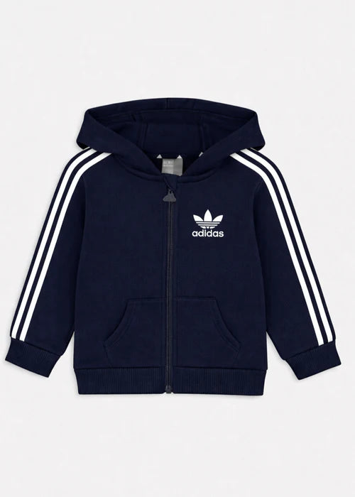 Adidas Zip-Up Boys Hoodie - Great for Winter Adventures Navy