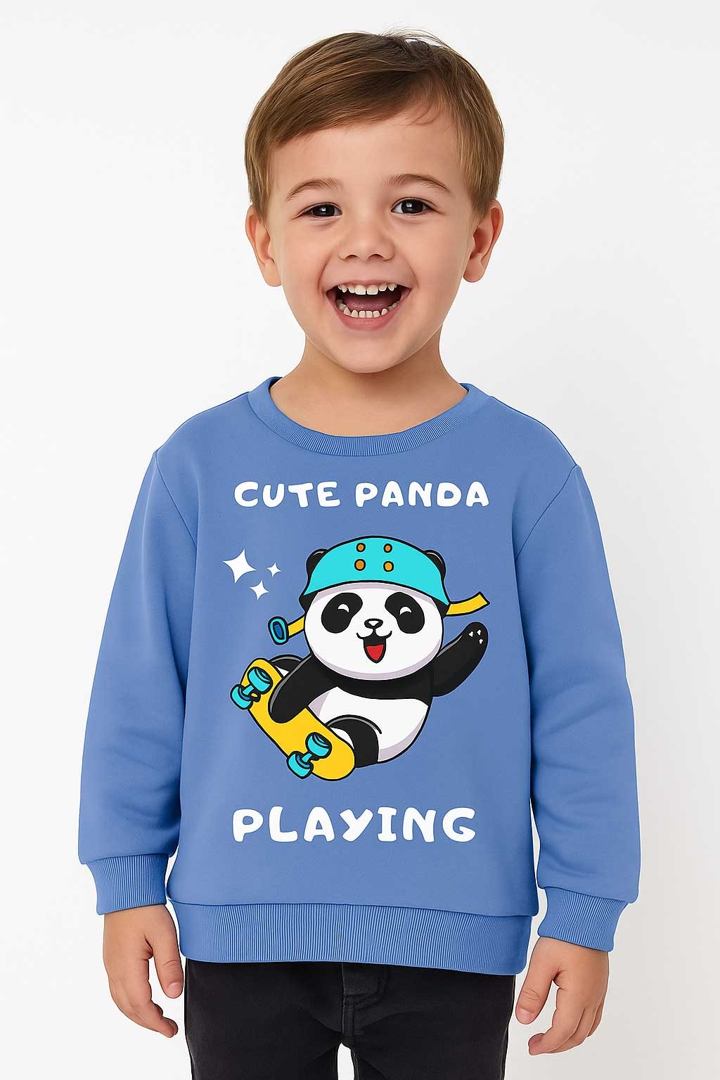 Cute Panda Cartoon Warm Fleece Sweatshirts For Child