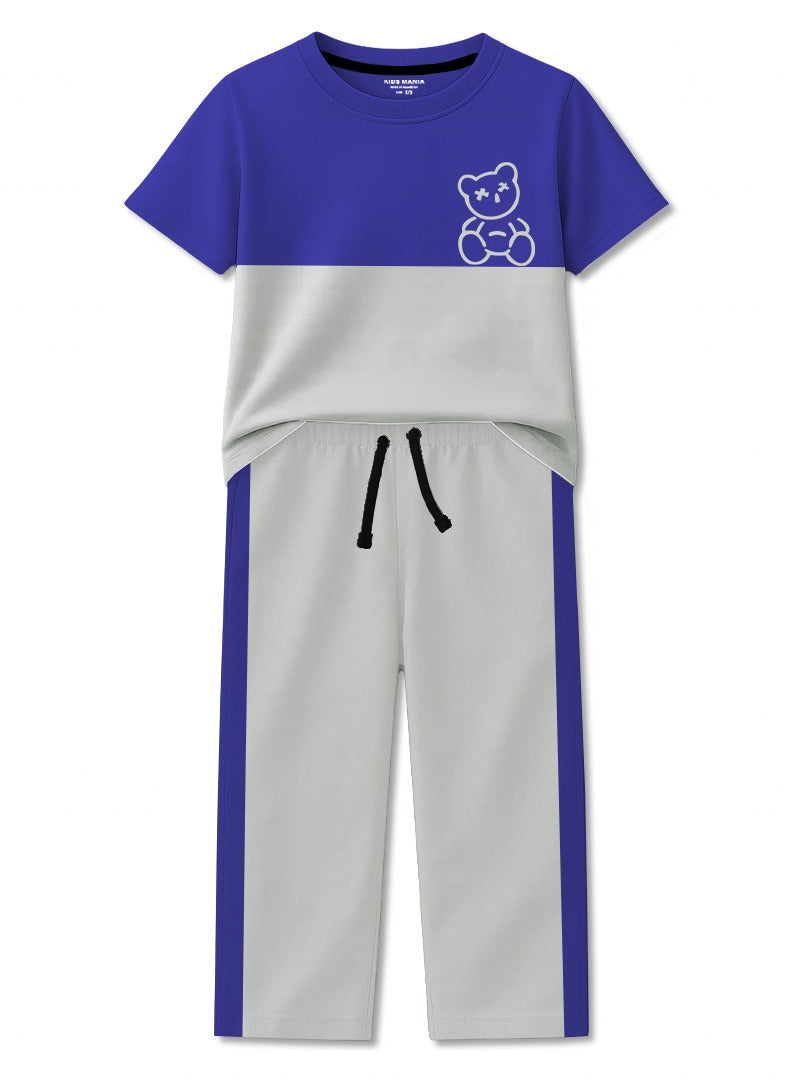 Boys Color Block Bear Tracksuit