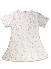 WHITE GIRLS FROCK WITH GREY STAR